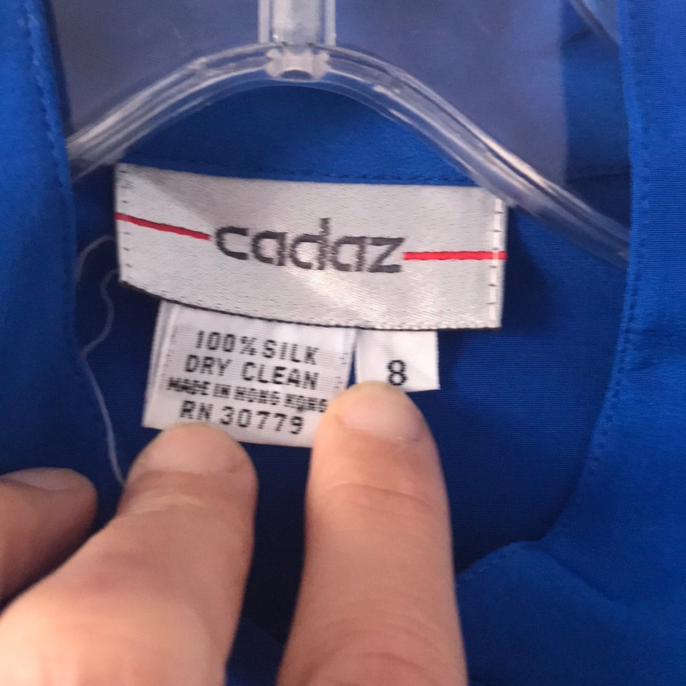 Vintage royal blue Cadaz silk dress - Picture 8 of 12